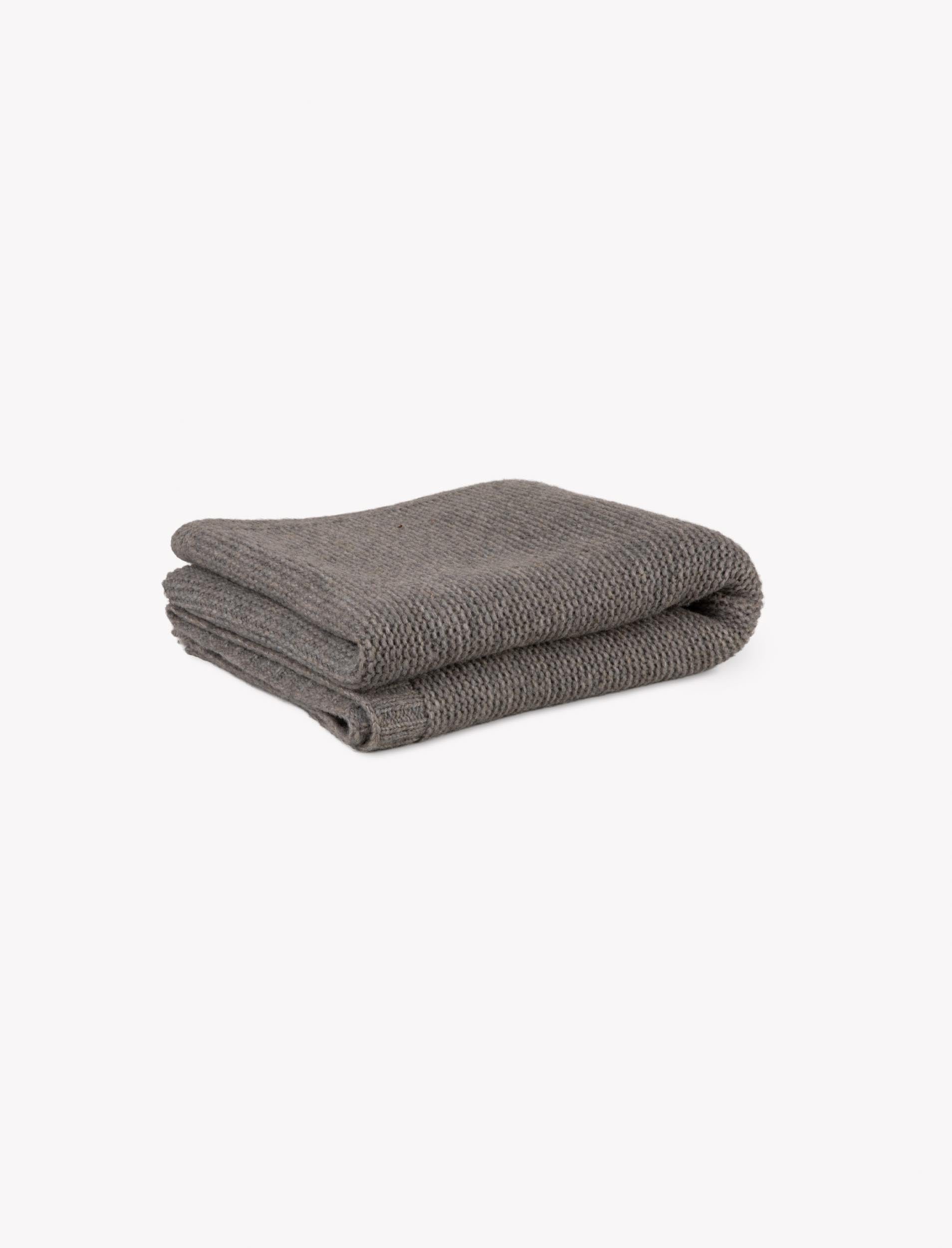 Grey Cable Knit Wool Throw