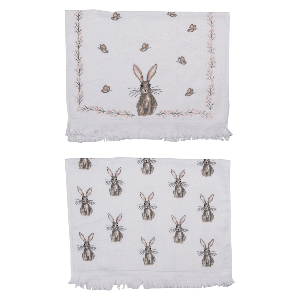 Set of 2 Bunny Hand Towels - Shabbyquins