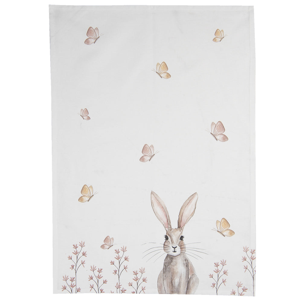 Sable Homeware Bunny Tea Towel featuring a charming bunny design on soft fabric, perfect for kitchen decor and drying dishes.