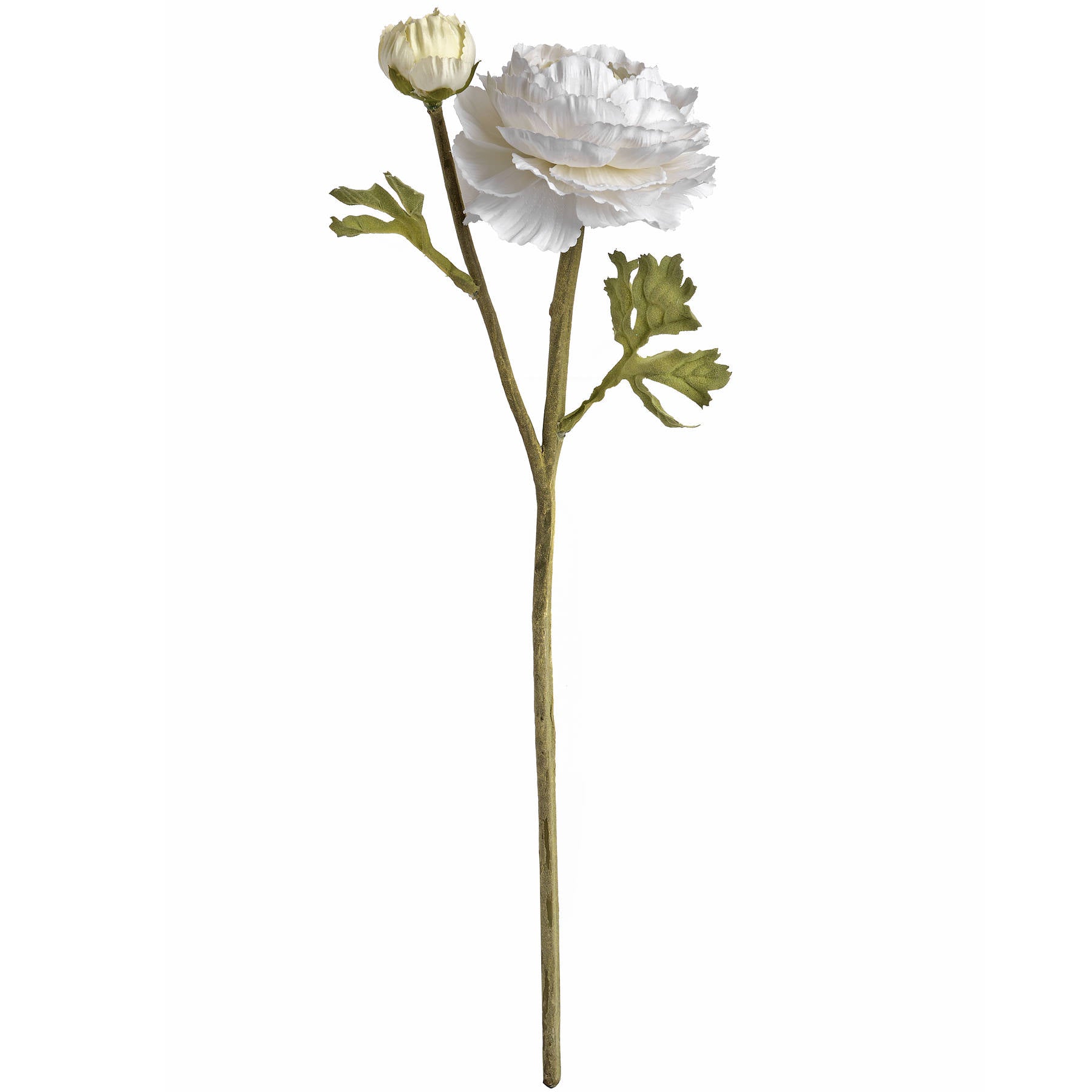 Artificial ranunculus faux stem in white or pink, realistic flower display by Sable Homeware, perfect for home decor.