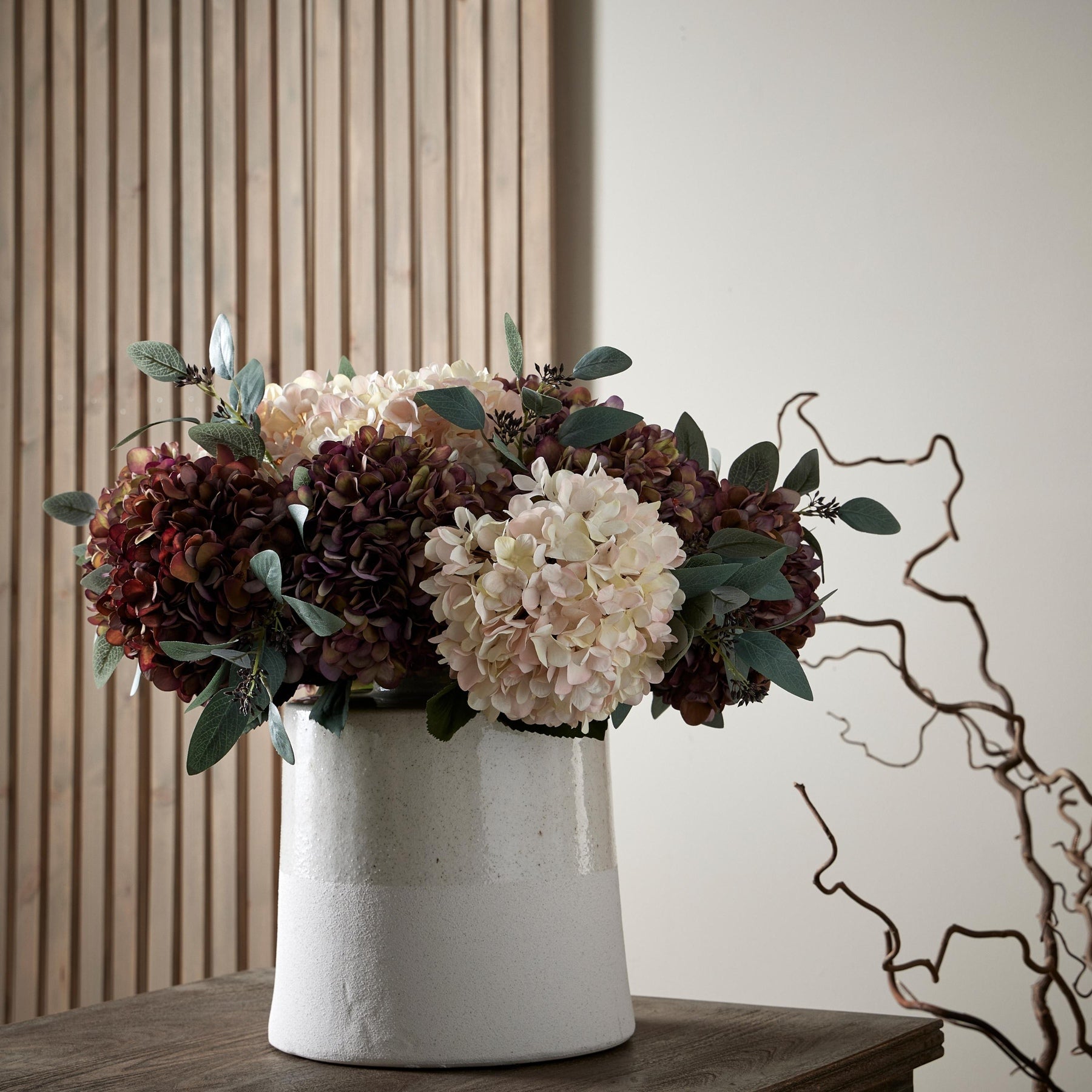 White wash ceramic vase by Sable Homeware, featuring a sleek, modern design perfect for home decor.