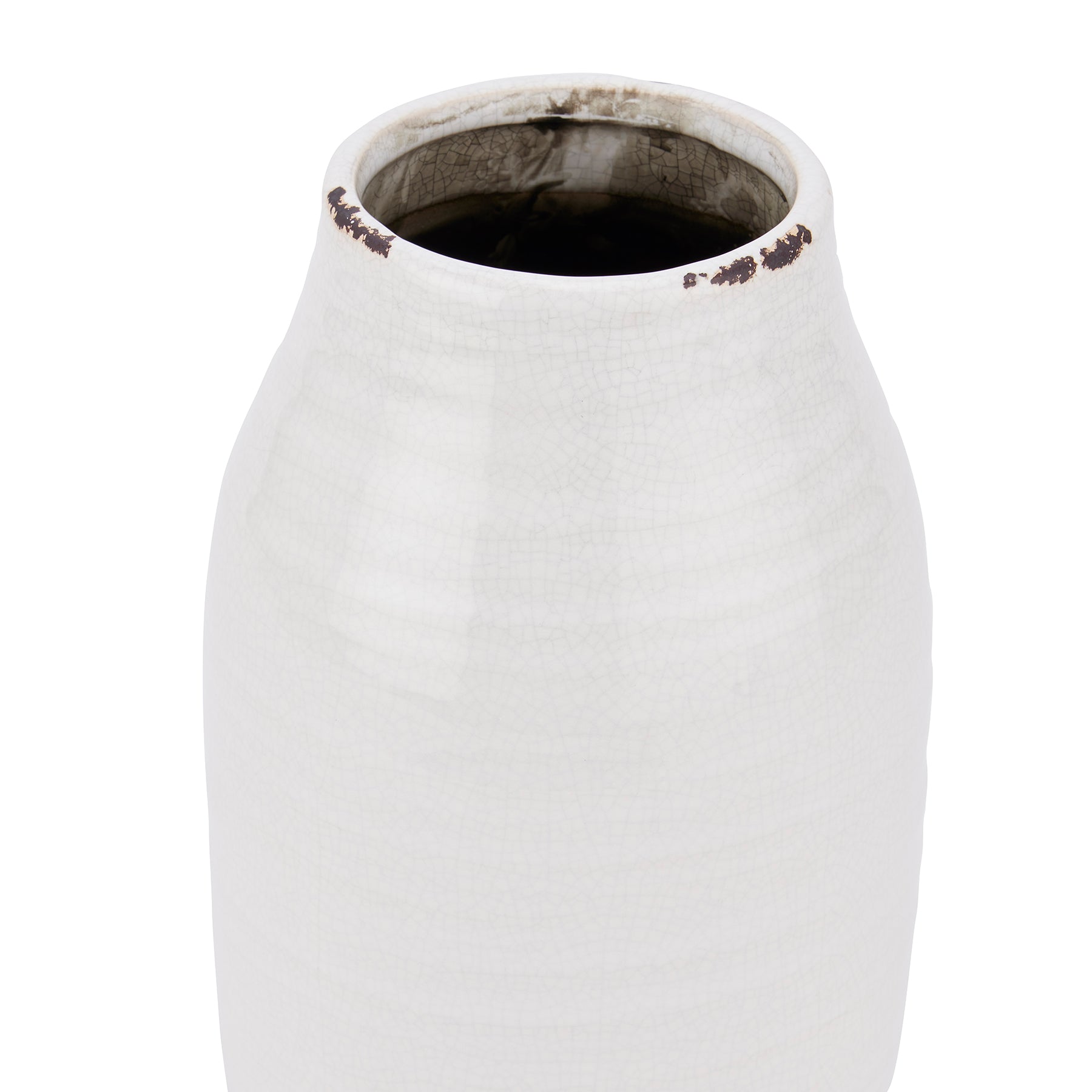 Distressed white Stephanie vase by Sable Homeware, featuring a rustic, textured ceramic design ideal for decorative home accents.