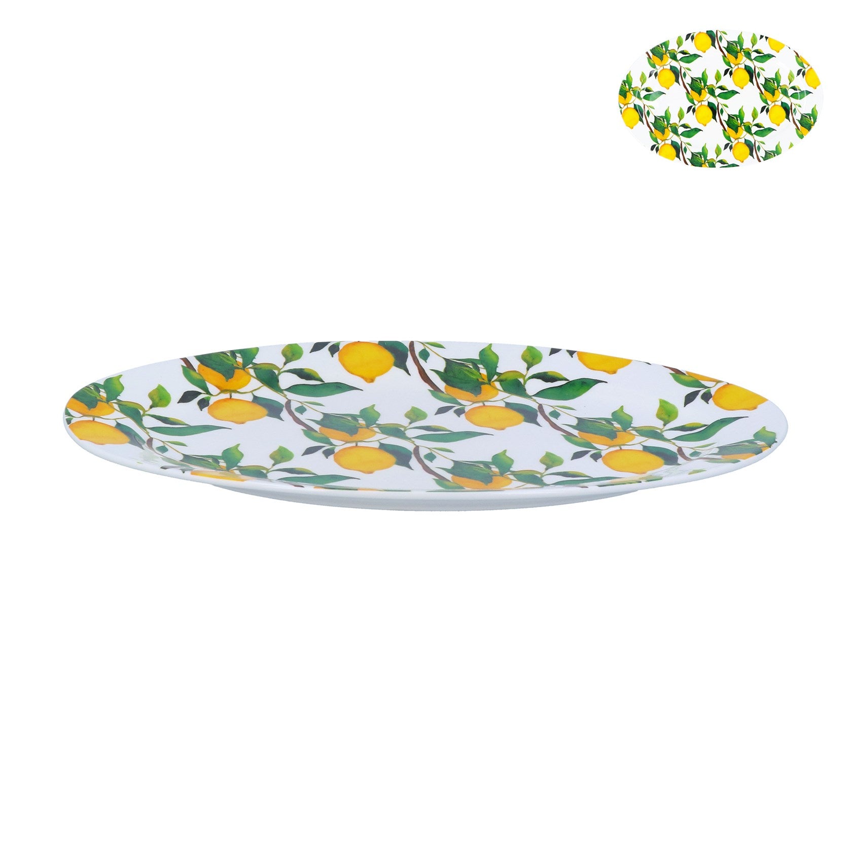 Bone China Lemon Tree serving platter by Shabbyquins featuring a detailed lemon tree design on a white bone china surface.
