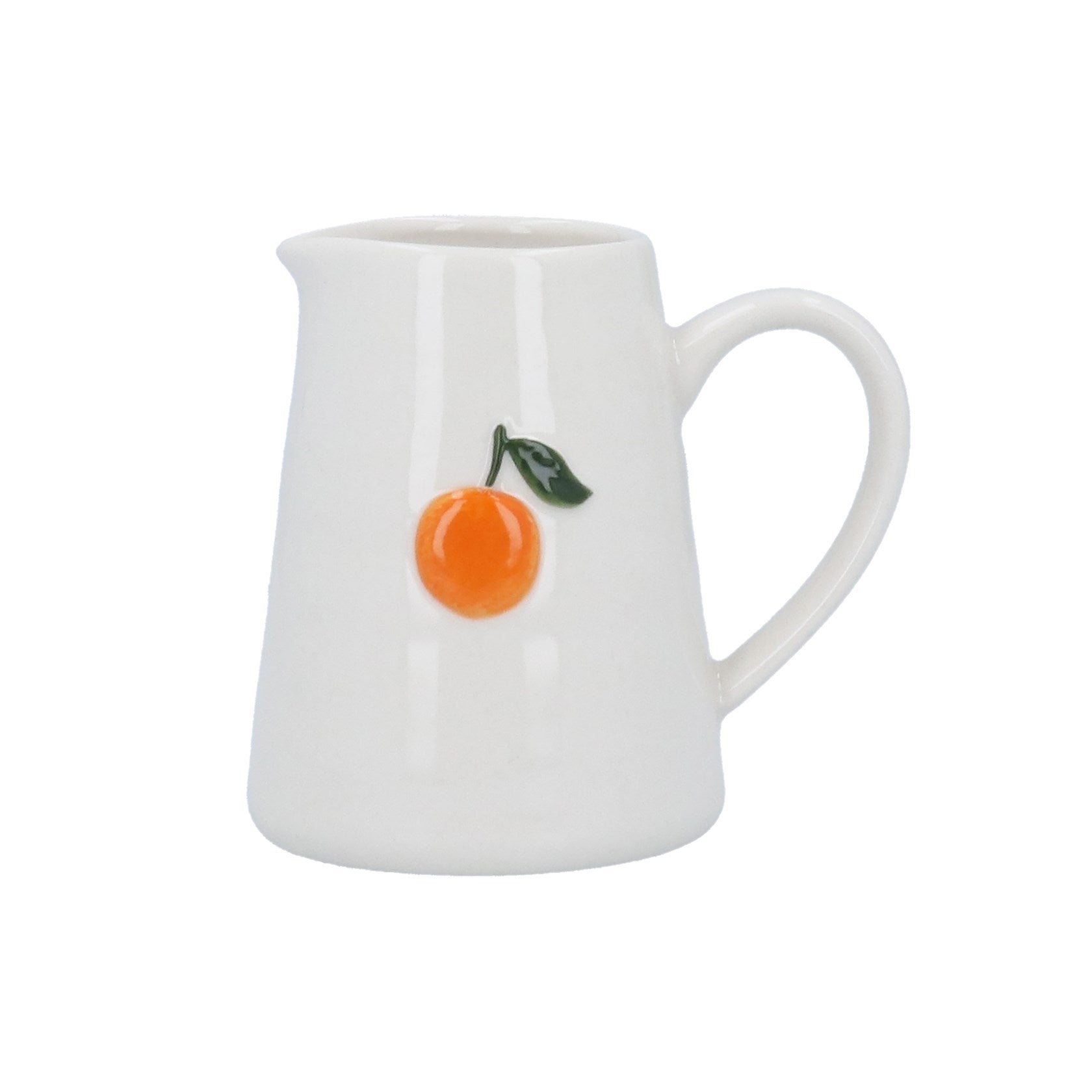 Orange stoneware mini jug by Sable Homeware, small ceramic jug with a smooth finish and compact design.