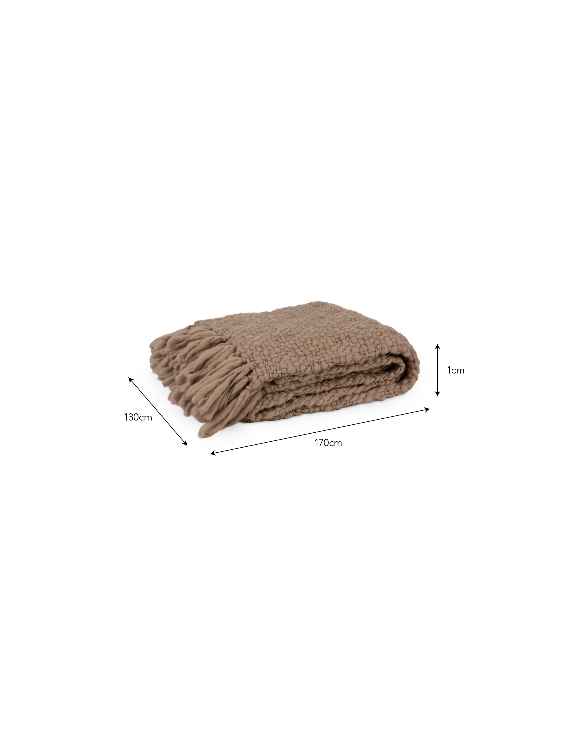 Truffle Chunky Knit Wool Throw