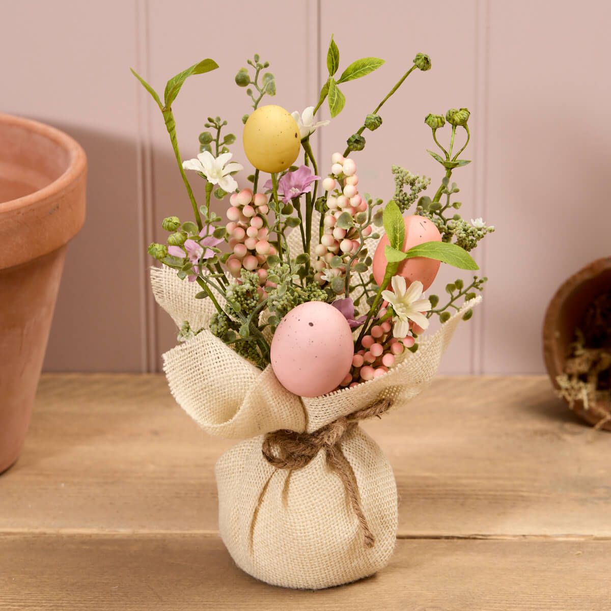 Artificial Easter Egg ornament by Shabbyquins, featuring colorful decorated eggs for festive table decoration.