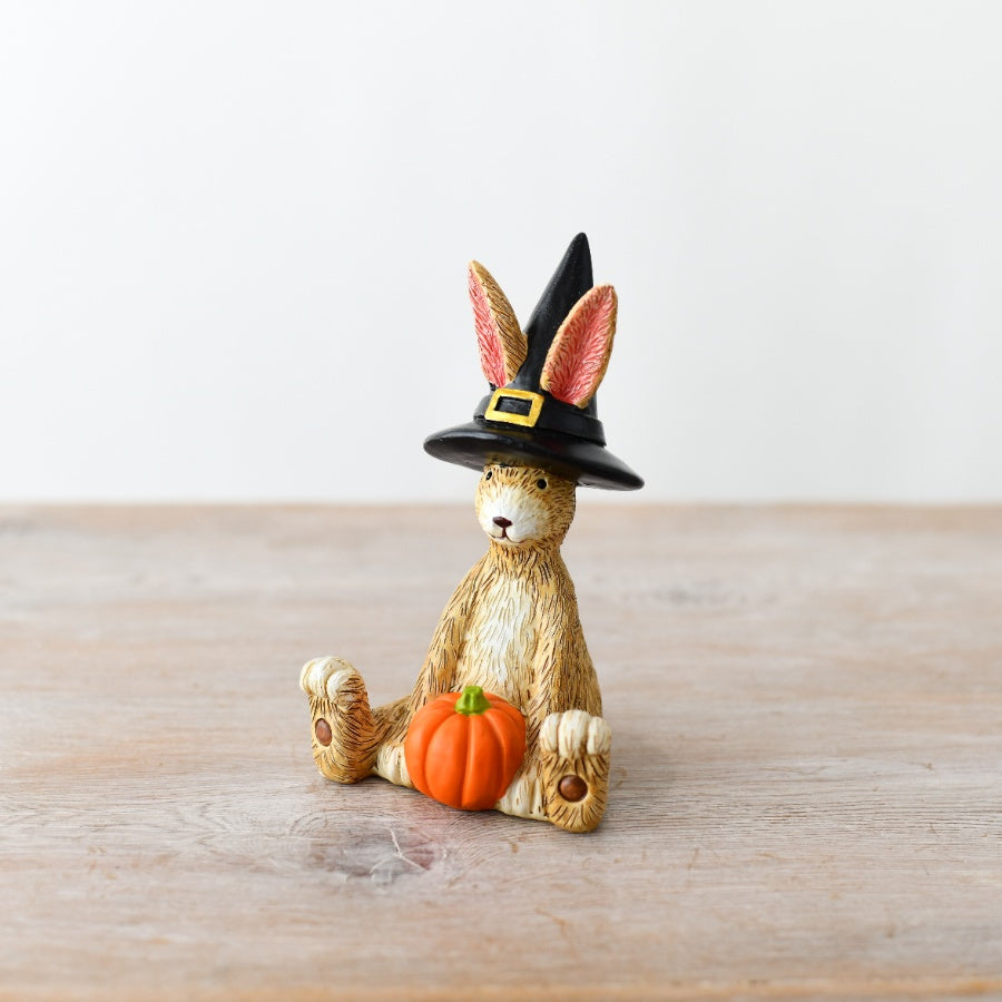 Sable Homeware Halloween Sitting Witch Rabbits ornament in three styles, featuring spooky witch figures with rabbits for seasonal decor.