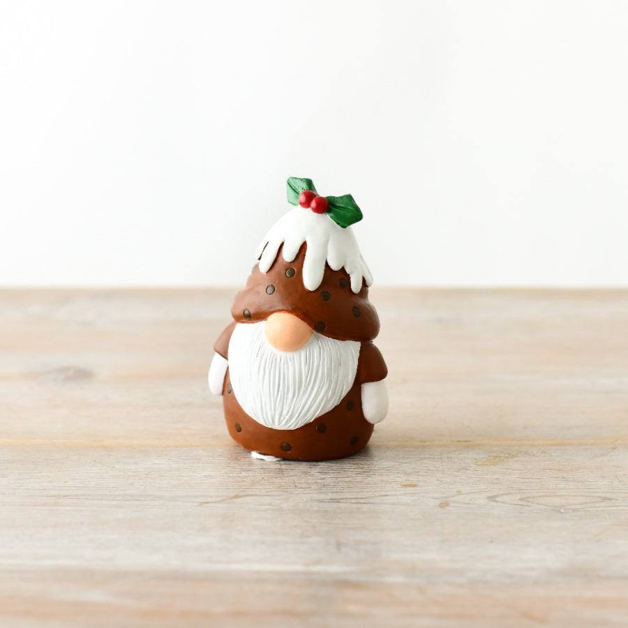 Two cute Christmas gonk ornaments in festive styles from Shabbyquins, featuring colorful fabrics and whimsical designs.