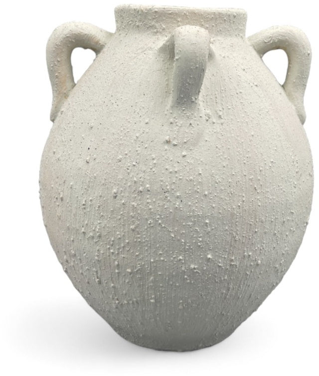 White textured Toby vase by Sable Homeware in two sizes, featuring a modern design with a textured surface.