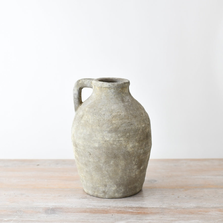 Rustic neutral Sabrina vase by Sable Homeware in two sizes, featuring a textured ceramic finish and classic rounded shape.