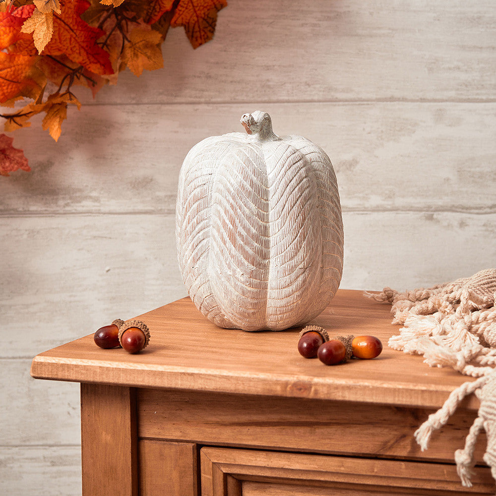 Natural Carved Pumpkins - Set of 2 - Sable Homeware