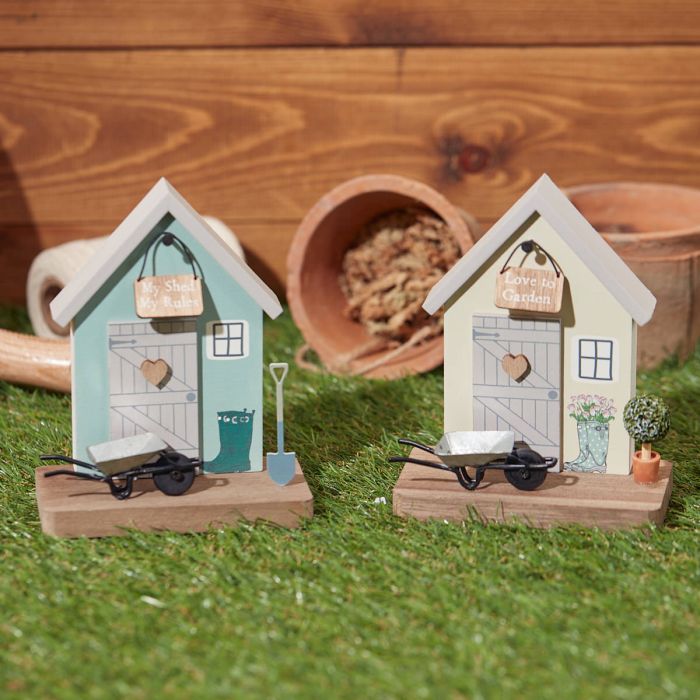 Garden Shed Scene Wooden Block - 2 styles available