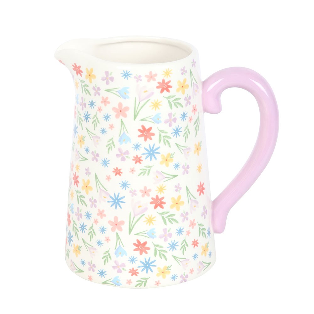 Floral print spring jug by Sable Homeware featuring a colorful floral design and a classic jug shape.