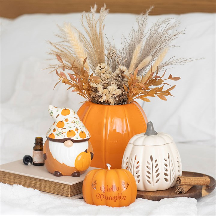 Hello Pumpkin shaped candle by Sable Homeware, featuring a cozy pumpkin design perfect for autumn and seasonal decor.