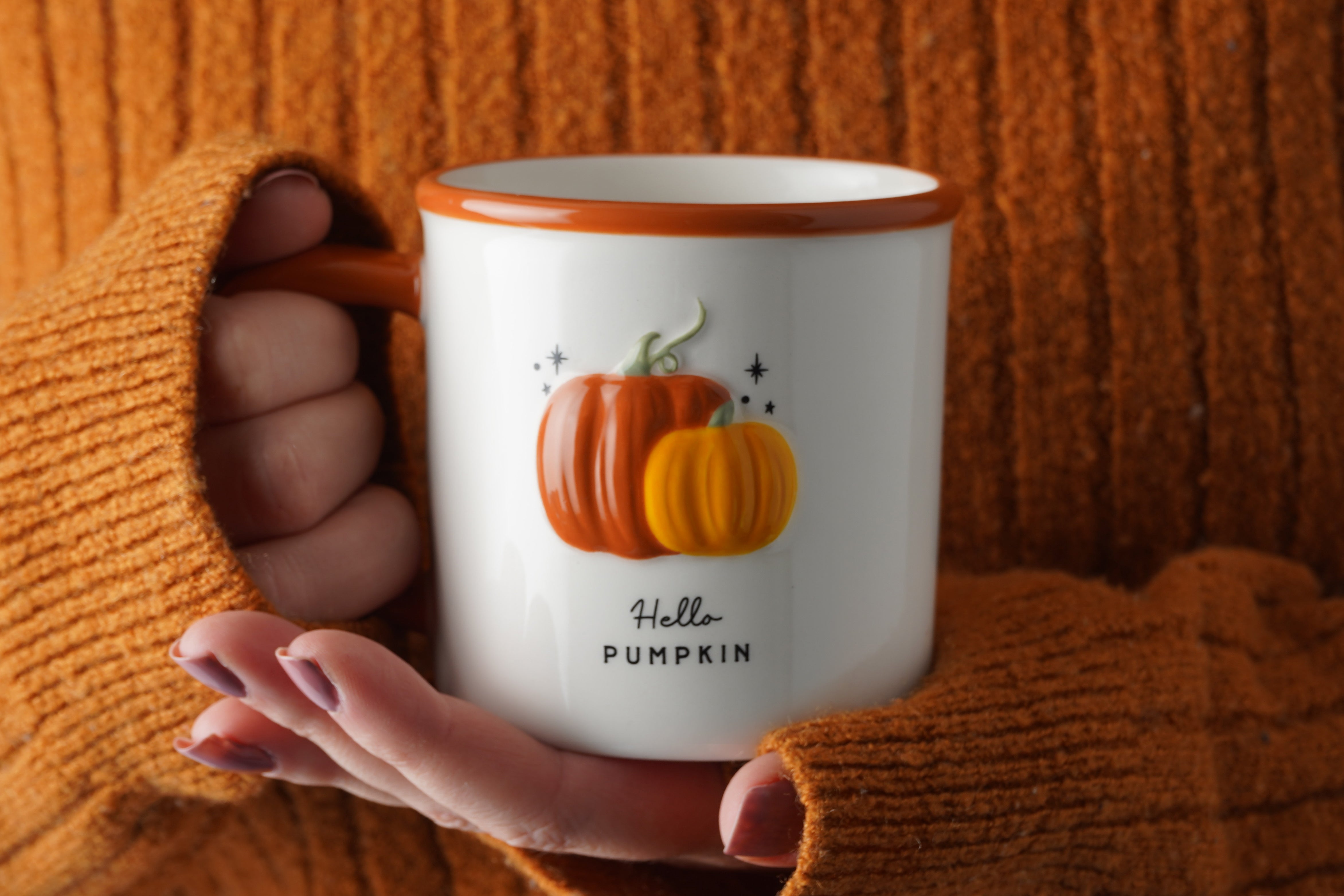 Snuggle Season Hello Pumpkin Stoneware Mug