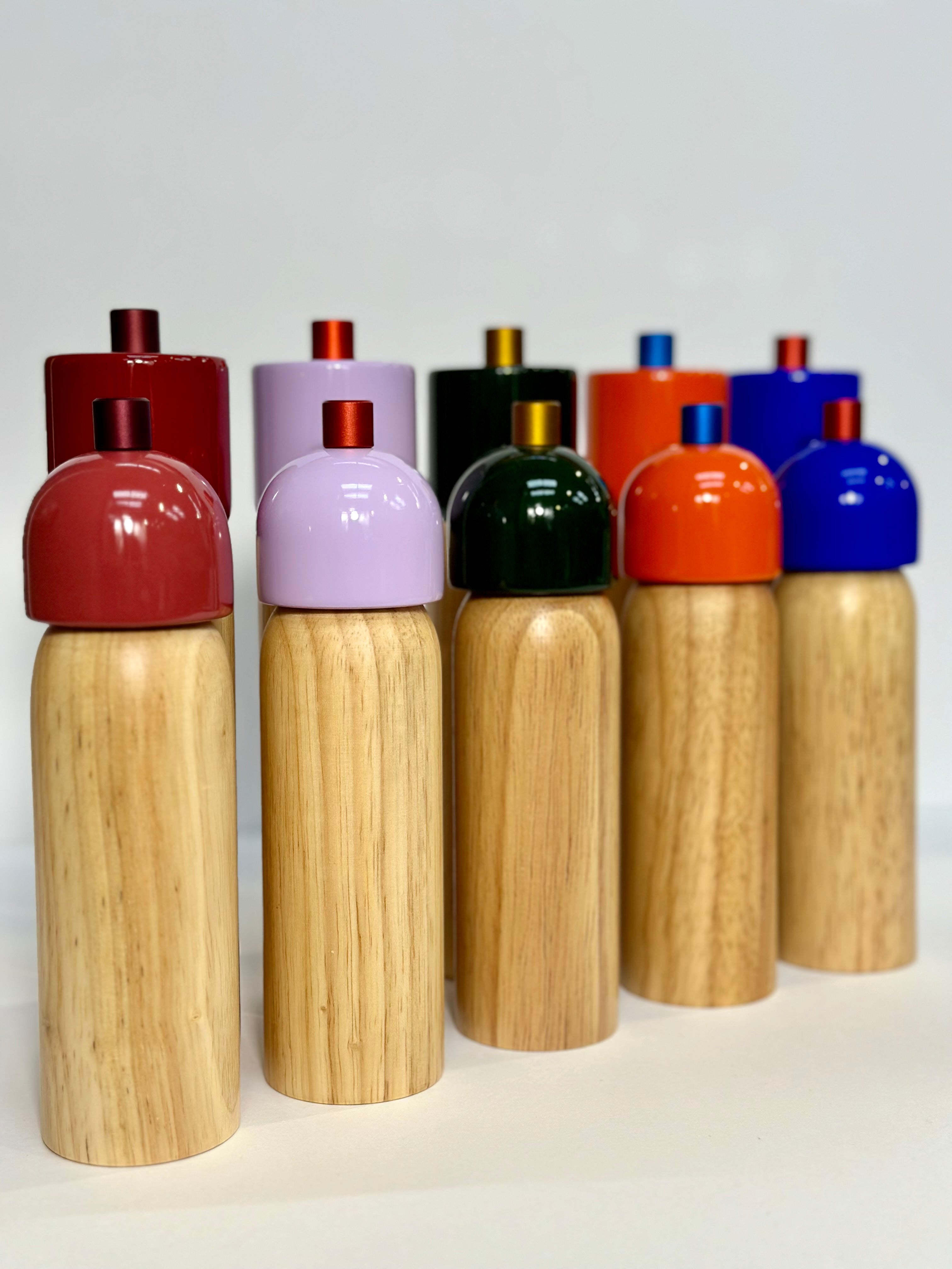 Sable Homeware Deluxe Salt and Pepper Grinders set on a dining table, showcasing stylish kitchen table accessories.