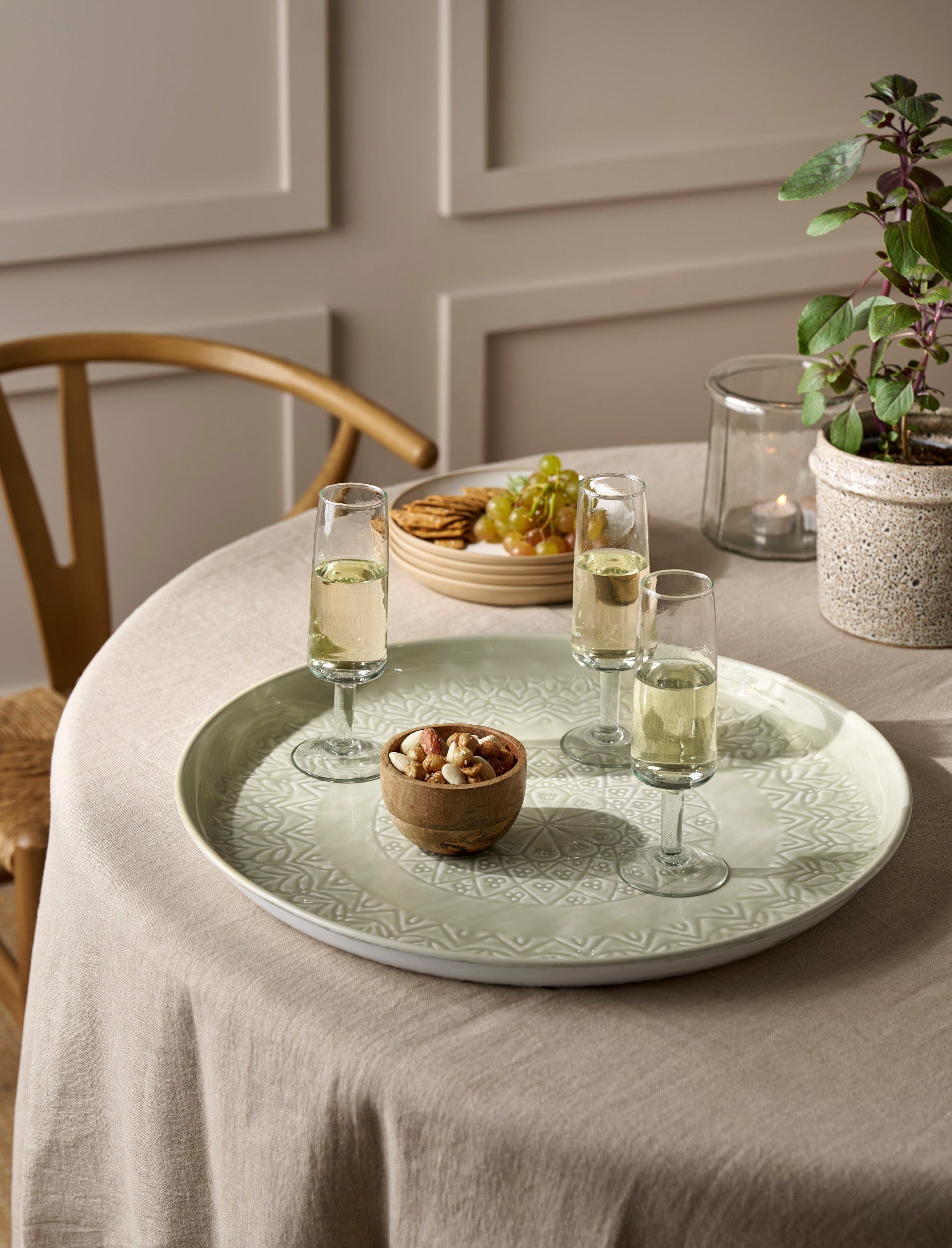 Fiskardo Iron Tray in Clay by Sable Homeware, rectangular tray with rustic iron finish and clay accents, perfect for serving or decor.