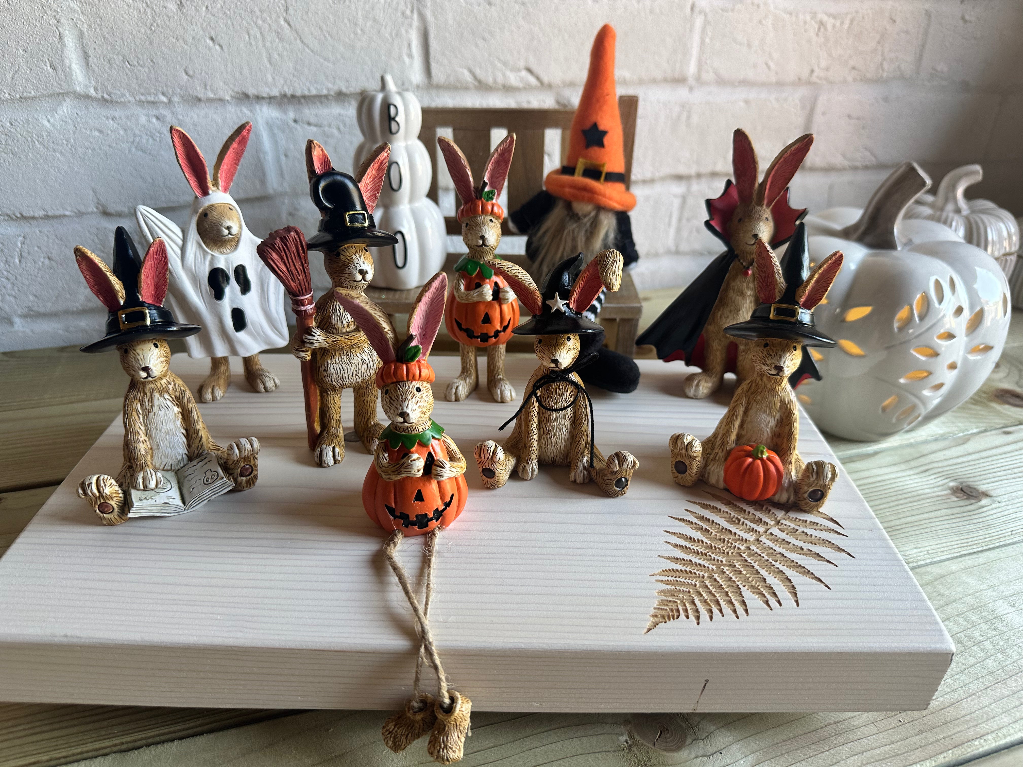 Whimsical Halloween Rabbit Ornaments - Shabbyquins
