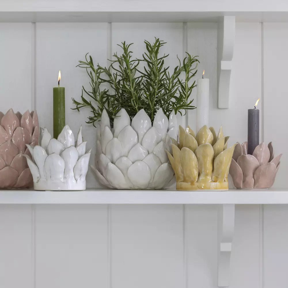 White Petal Candle Holder
