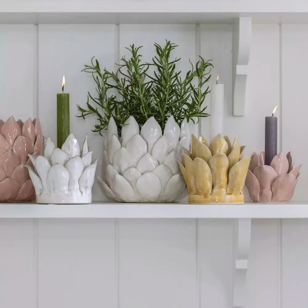 White Petal Candle Holder