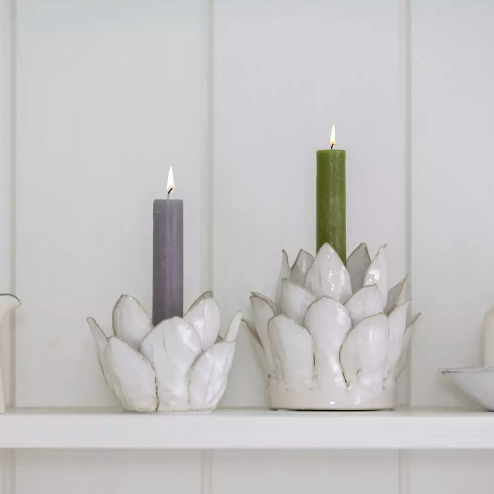 White Petal Candle Holder