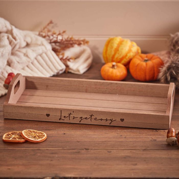 Shabbyquins Autumn Lets Get Cosy tray featuring a cozy autumn design with warm tones and decorative elements for seasonal decor.