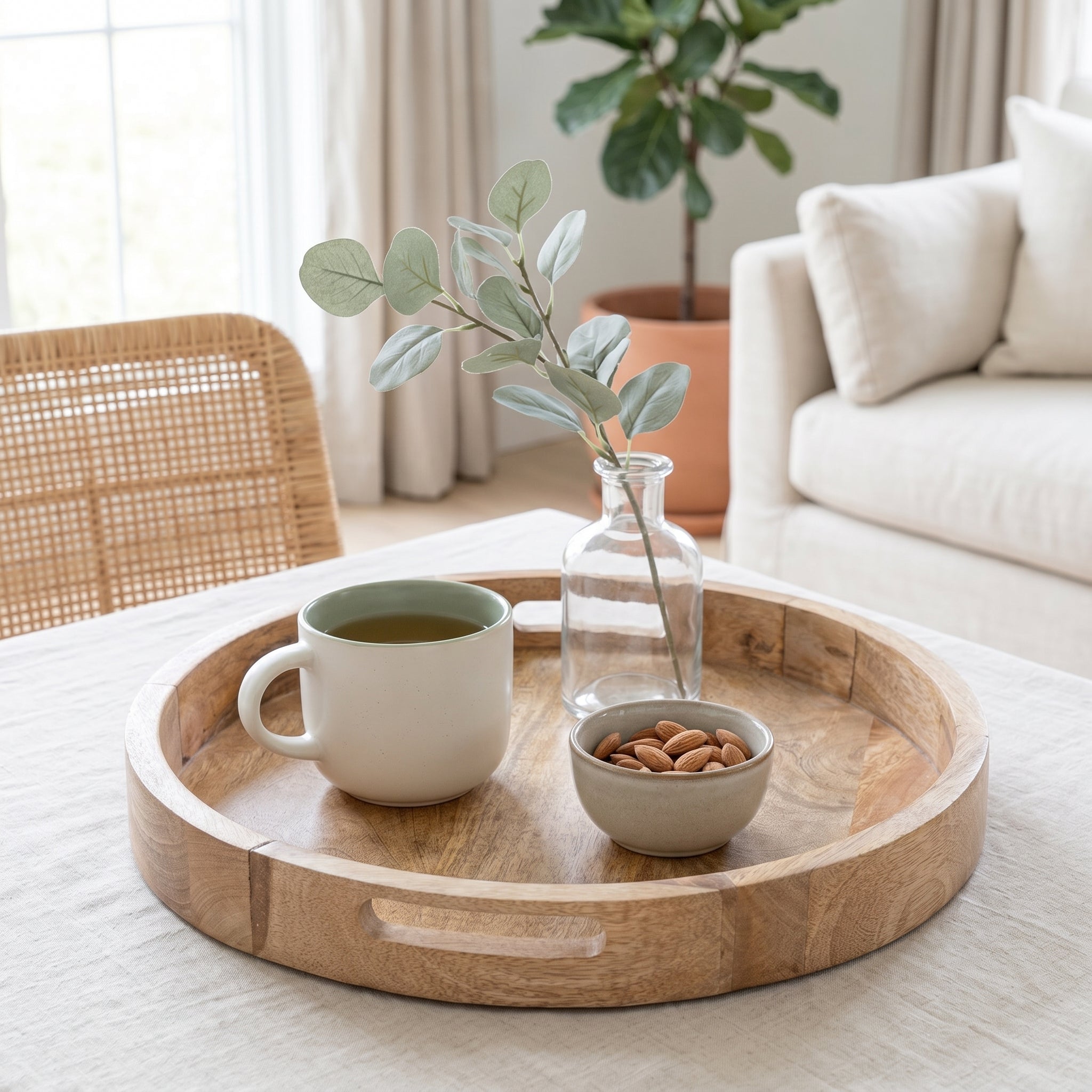Midford Mango Wood Serving Board by Sable Homeware, natural rectangular tray with smooth finish, ideal for serving food and snacks.