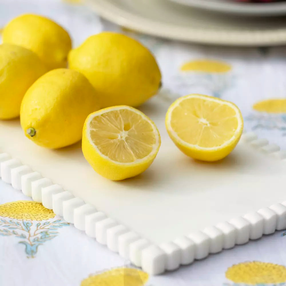 Makrana marble decorative serving tray with intricate design, ideal as a stylish serving board from Shabbyquins.