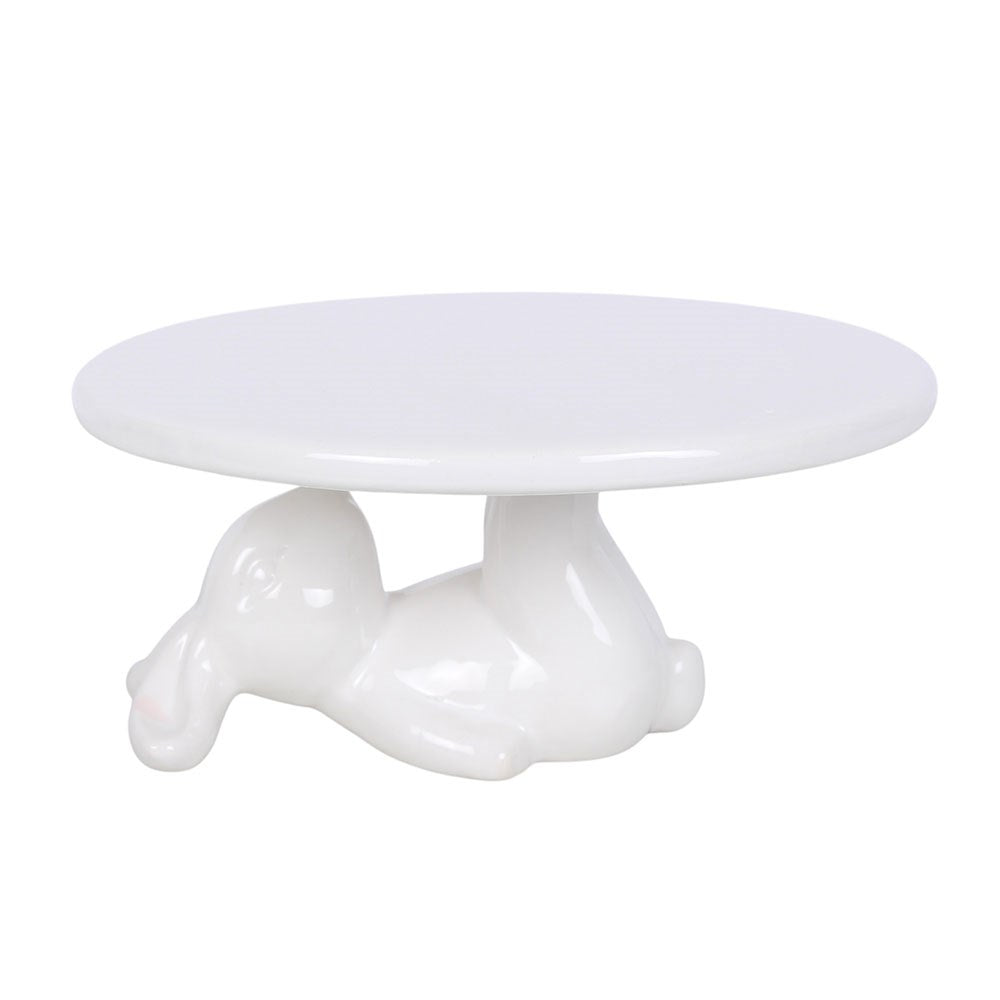 Shabbyquins Bunny Display Stand decorative ornament with two style options, featuring charming bunny figures for home decor.