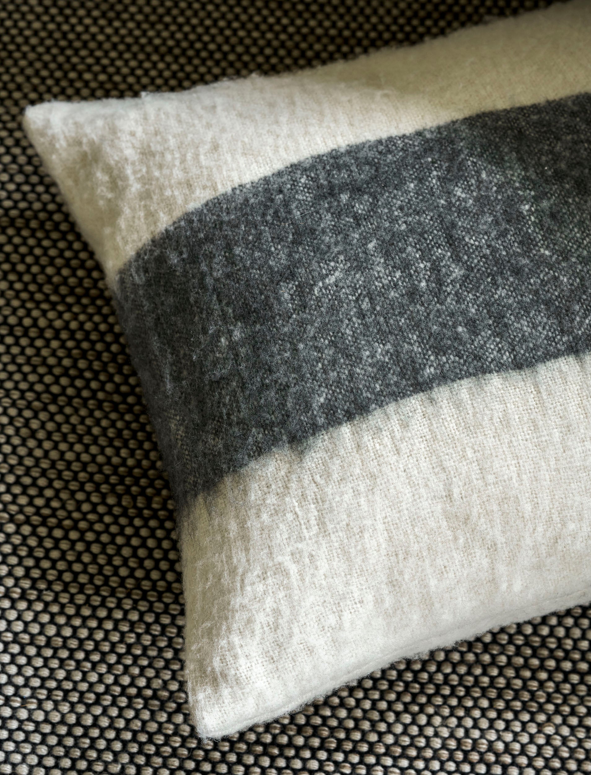 Fern Wide Stripe Wool Cushion 50x50 cms