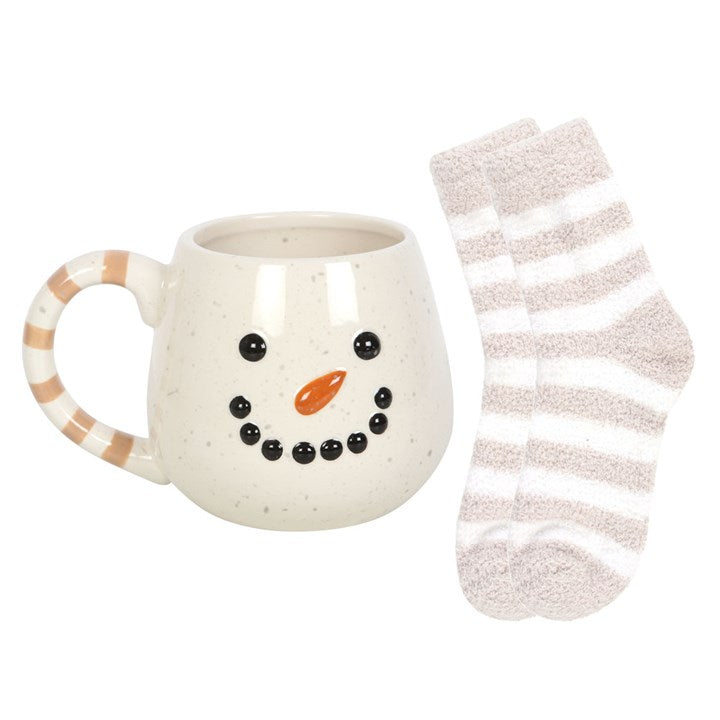 Shabbyquins mug and socks gift set featuring three cute design mugs and matching cozy socks on a white background.
