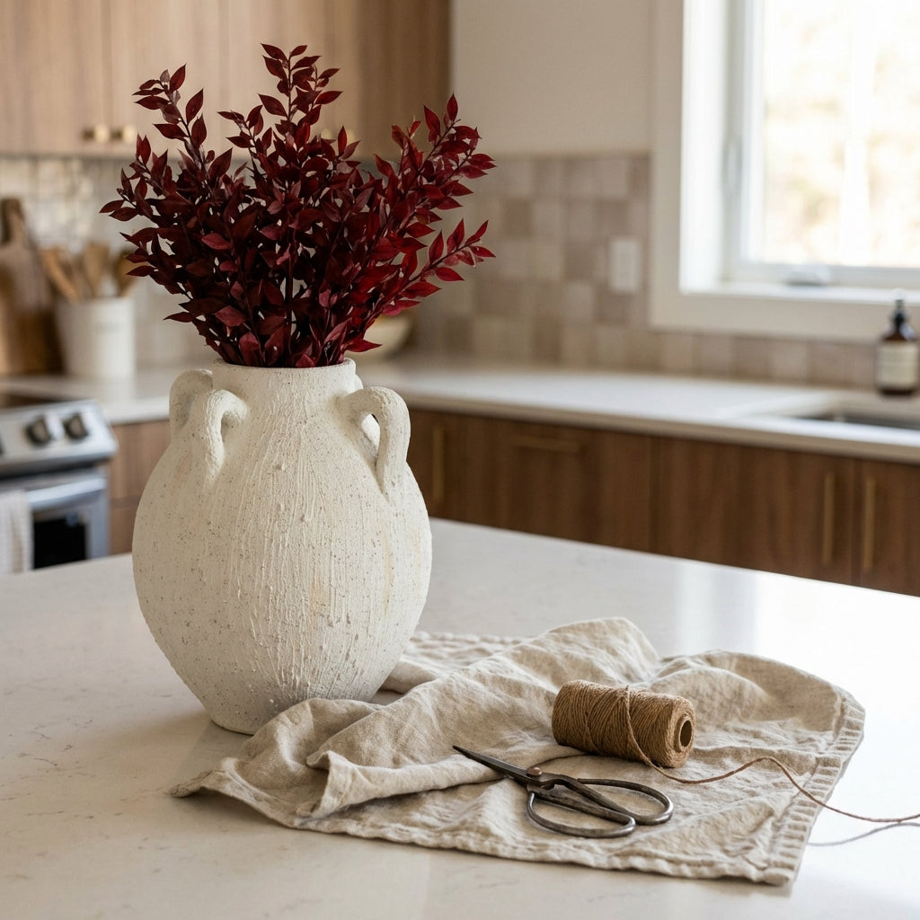 White textured Toby vase in two sizes by Sable Homeware, featuring a modern, elegant design with a smooth, textured surface.