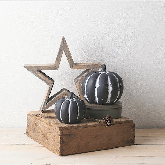 Black pumpkins ornament by Sable Homeware, featuring matte black Halloween-themed decorative pumpkins for seasonal decor.