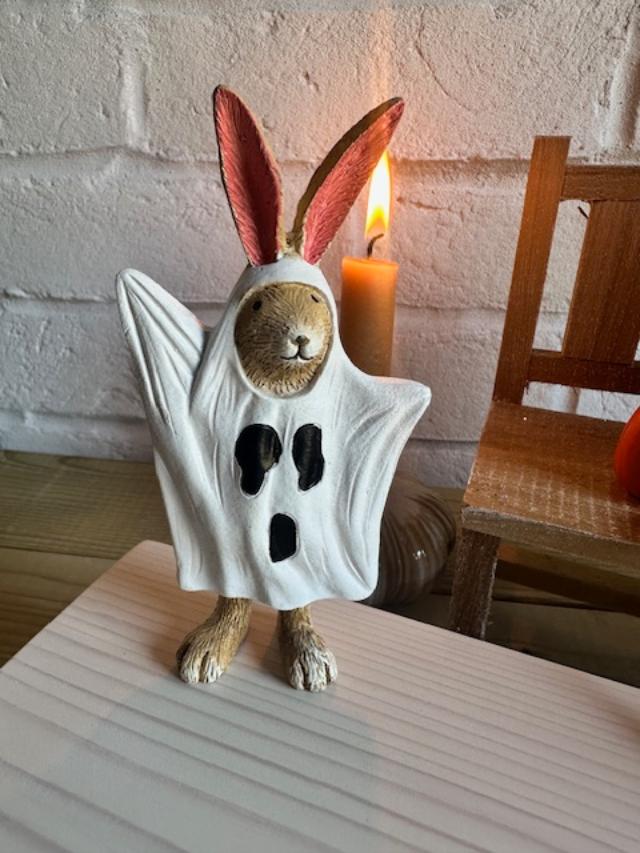 Halloween rabbit ornaments by Sable Homeware, cute and spooky bunny decorations for Halloween festivities.