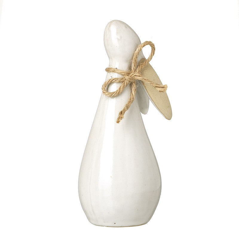 White porcelain rabbit ornament by Sable Homeware, shown in two sizes, featuring smooth glazed surface and delicate bunny design.
