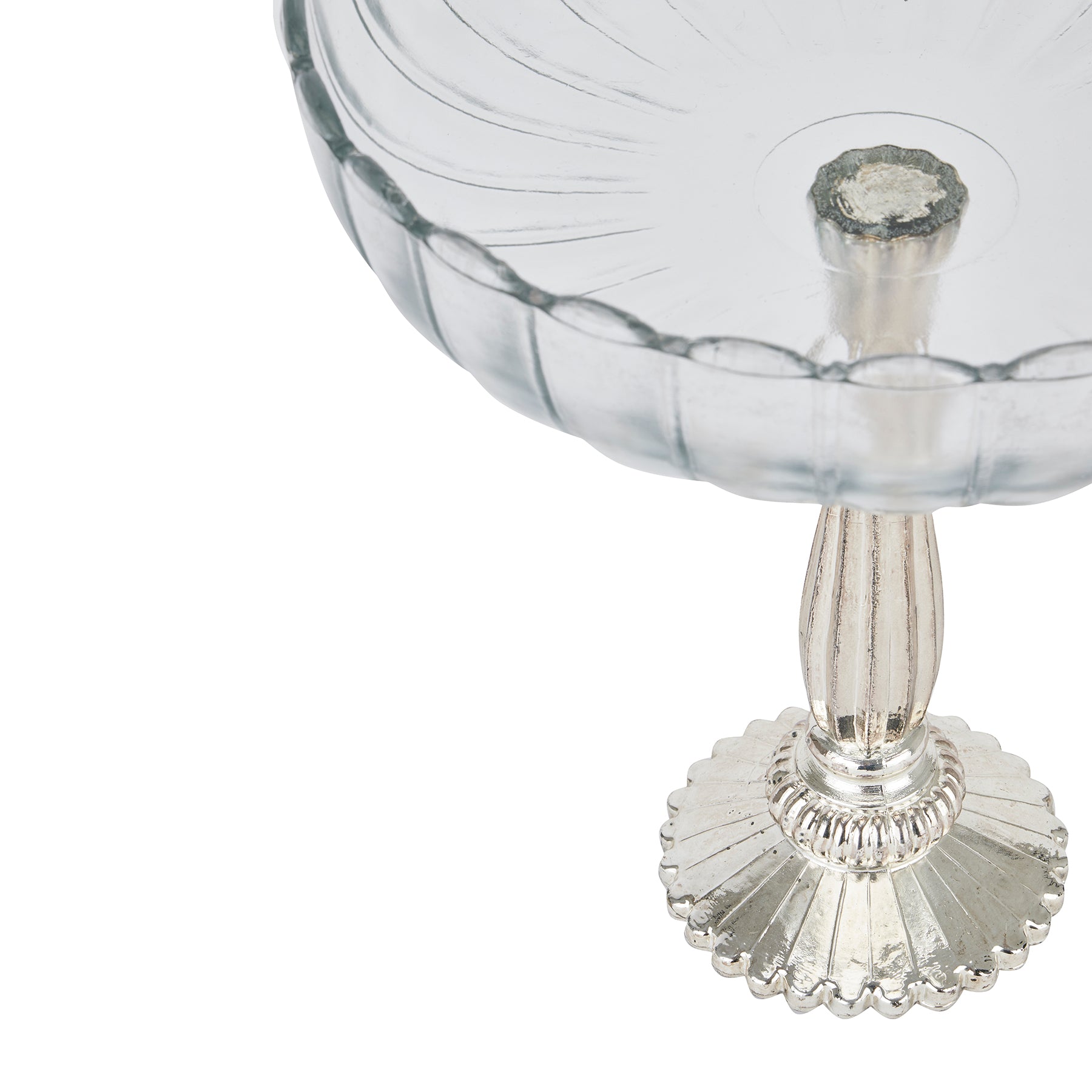 Large fluted glass display bowl by Sable Homeware, showcasing its elegant textured design and clear, durable glass construction.