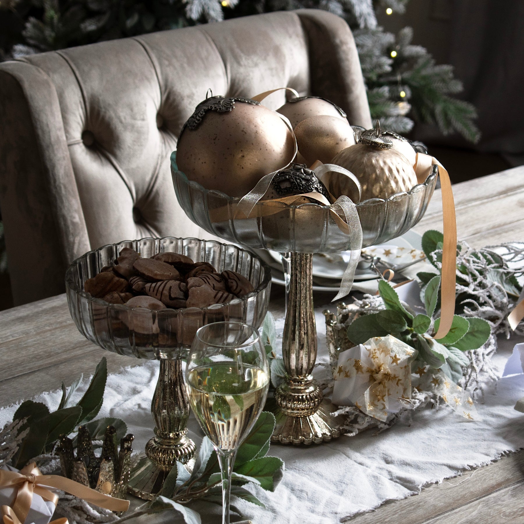 Large fluted glass display bowl by Sable Homeware, showcasing a clear, elegant design perfect for decorative or functional use.