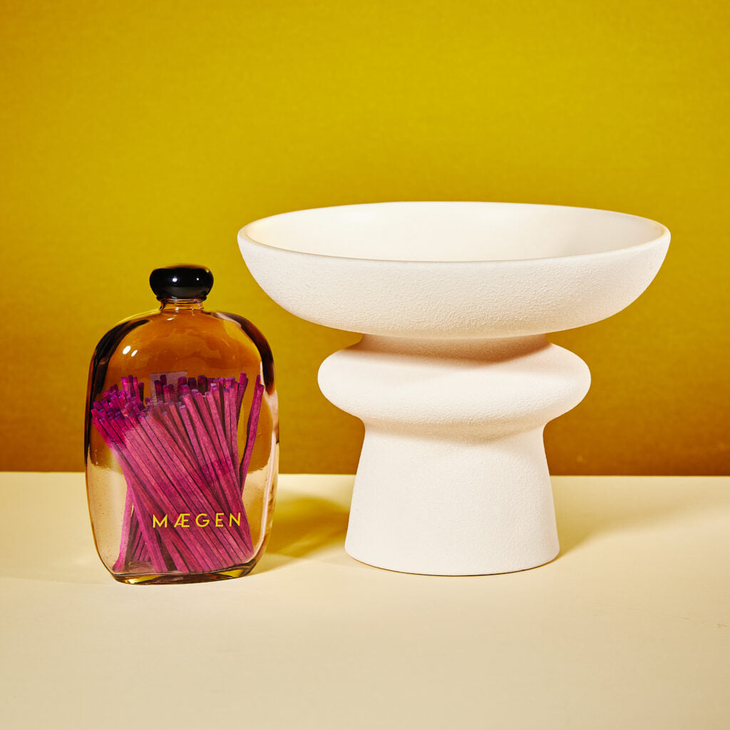 Pink bubble jar of luxury Sable Homeware matches with decorative pink design for stylish lighting.
