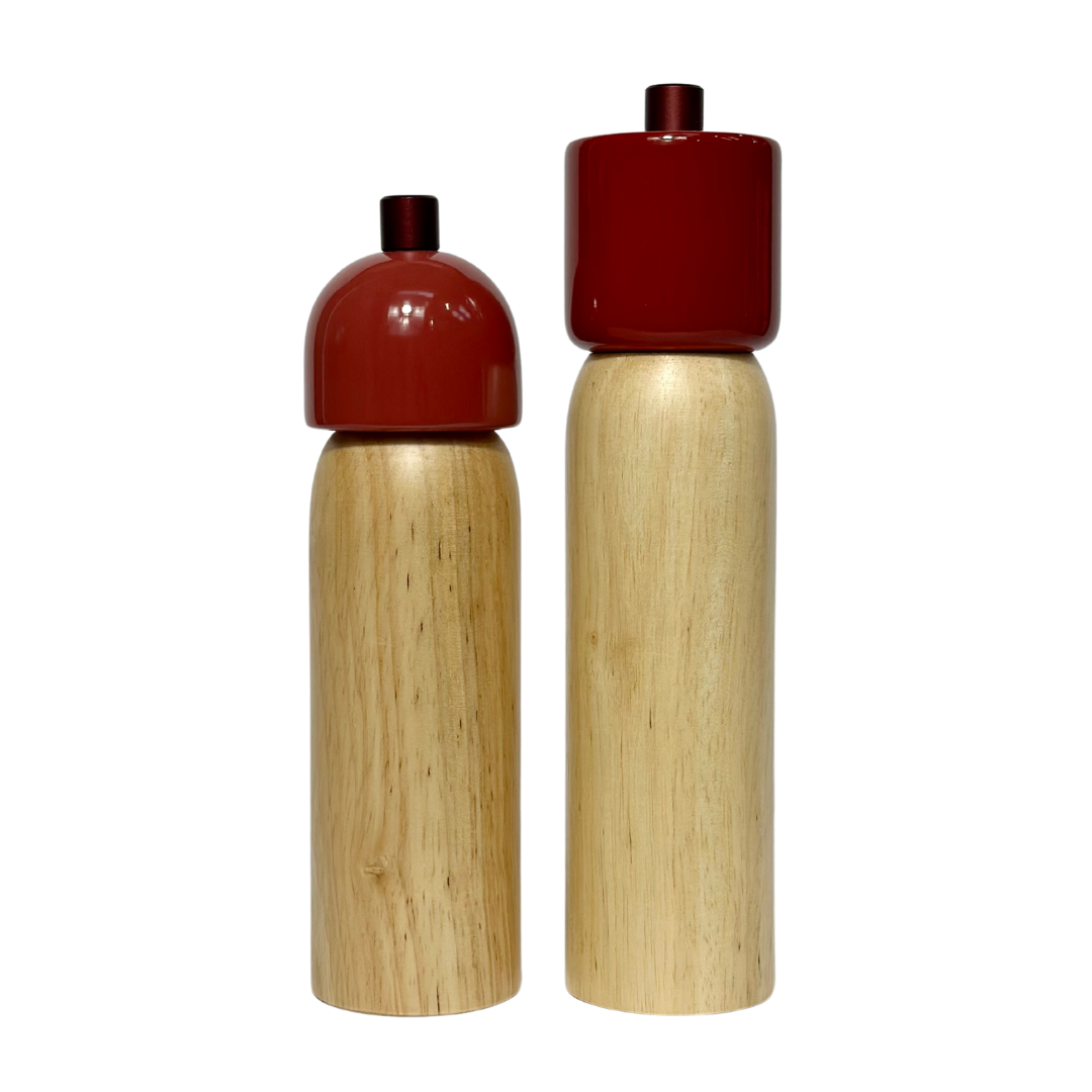 Red Sable Homeware Deluxe Salt and Pepper Grinder set, stylish table accessories with adjustable ceramic grinding mechanisms.