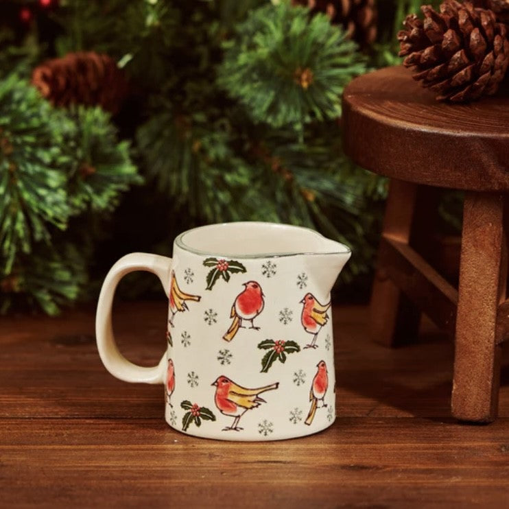 Sable Homeware Christmas Robin and Holly mug with a festive robin and holly design on ceramic mug.