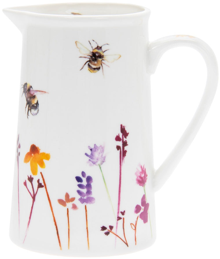 Small Busy Bees jug by Sable Homeware with three different designs, featuring a charming bee motif and a practical mug shape.