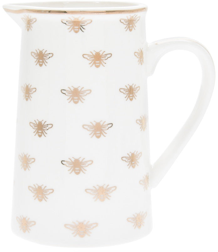 Small Busy Bees jug by Sable Homeware, featuring three charming bee-themed designs, perfect for serving or decor.
