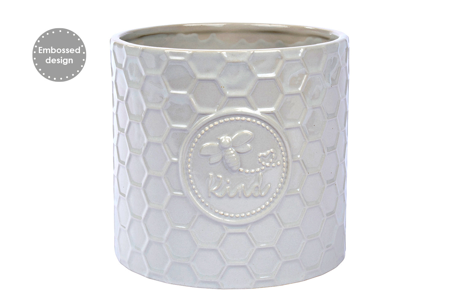 Embossed Bee Planter Grey - Shabbyquins