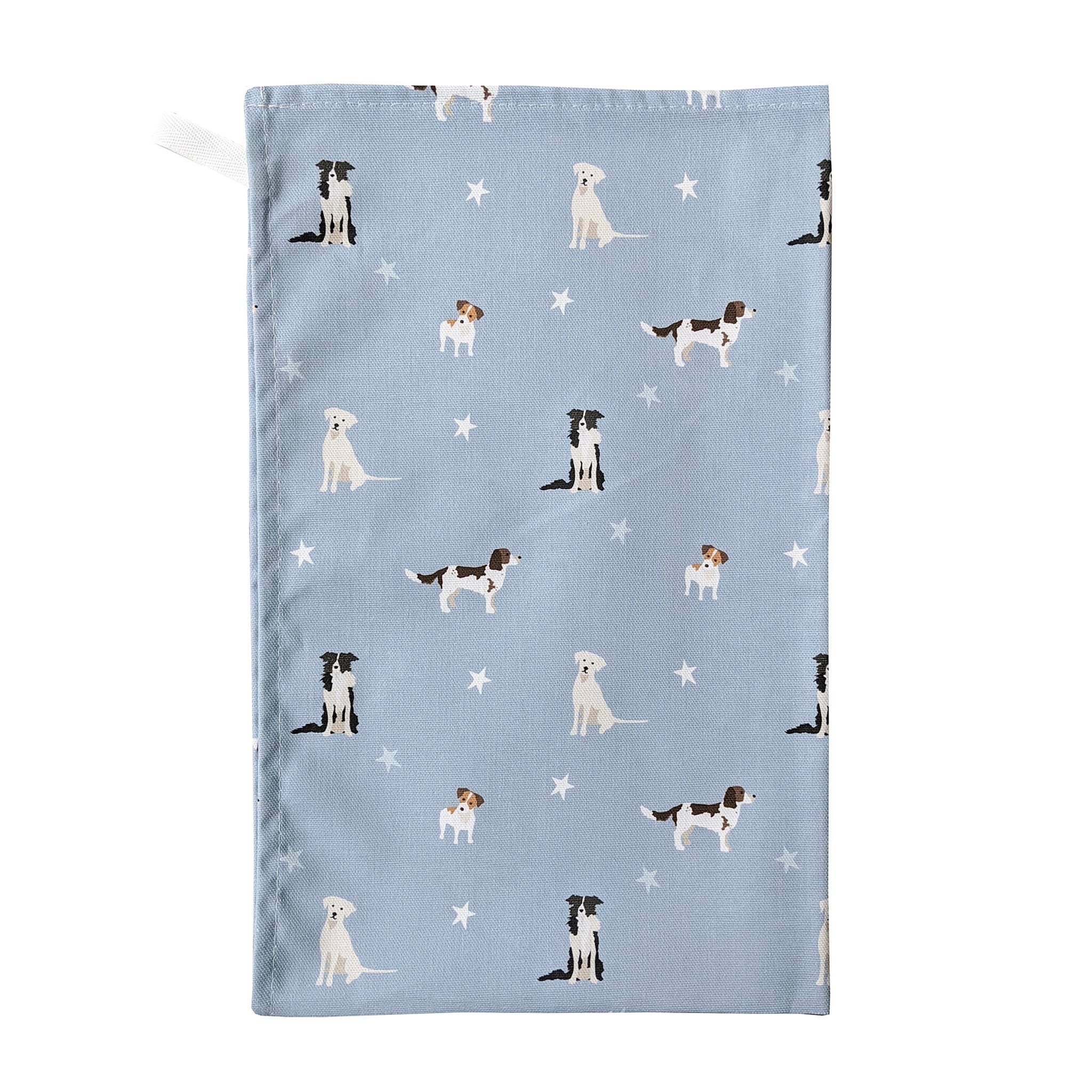 Shabbyquins Rebecca Pitcher tea towel featuring a playful dog design, perfect for kitchen decor or pet lovers.