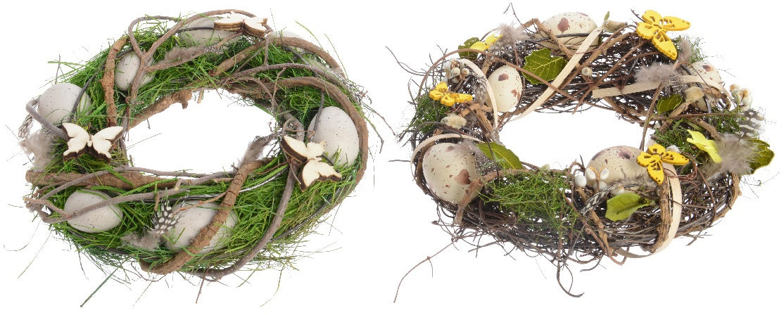 Willow Easter Wreath by Sable Homeware in natural willow, 25cm diameter
