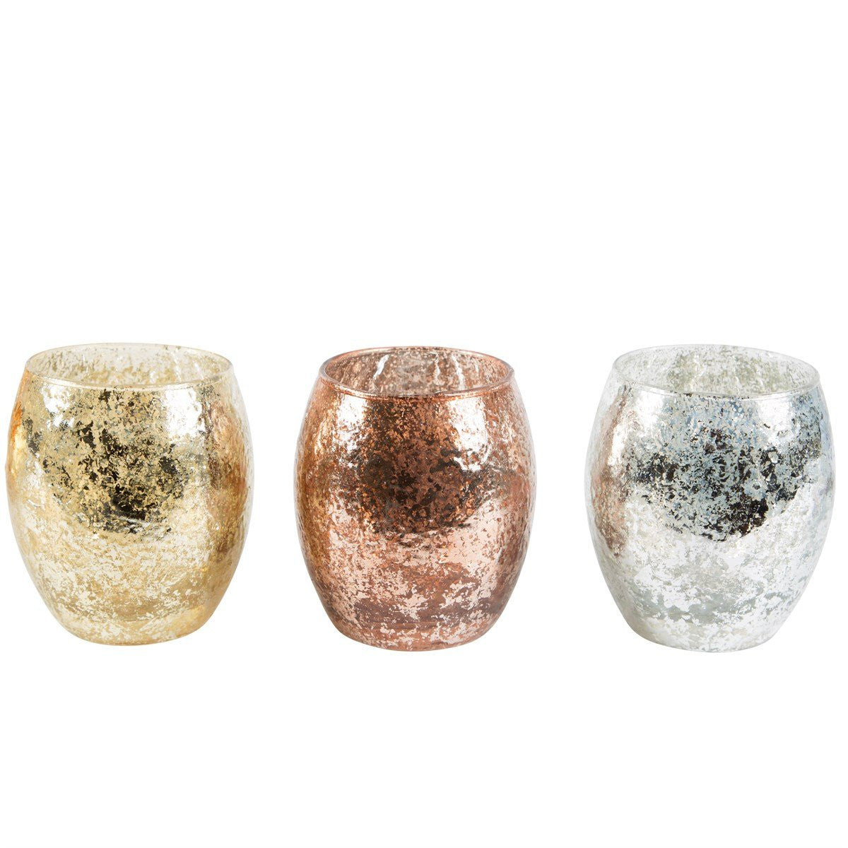 Sable Homeware Christmas Crackle Tealight Holder candle holder with festive crackle glass design for holiday decor.