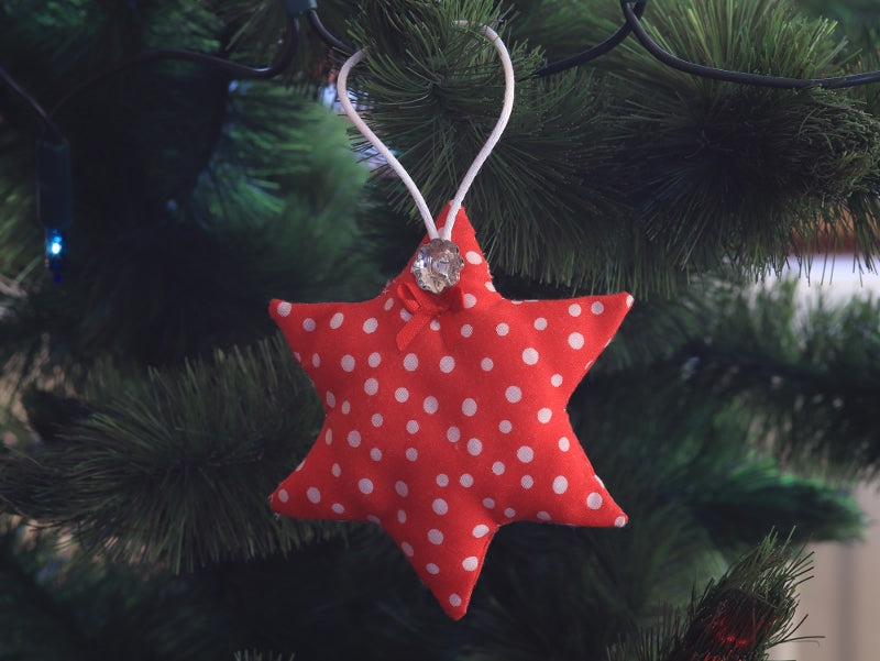 Handmade Christmas tree ornaments from Sable Homeware, featuring festive decorative decorations for holiday trees.
