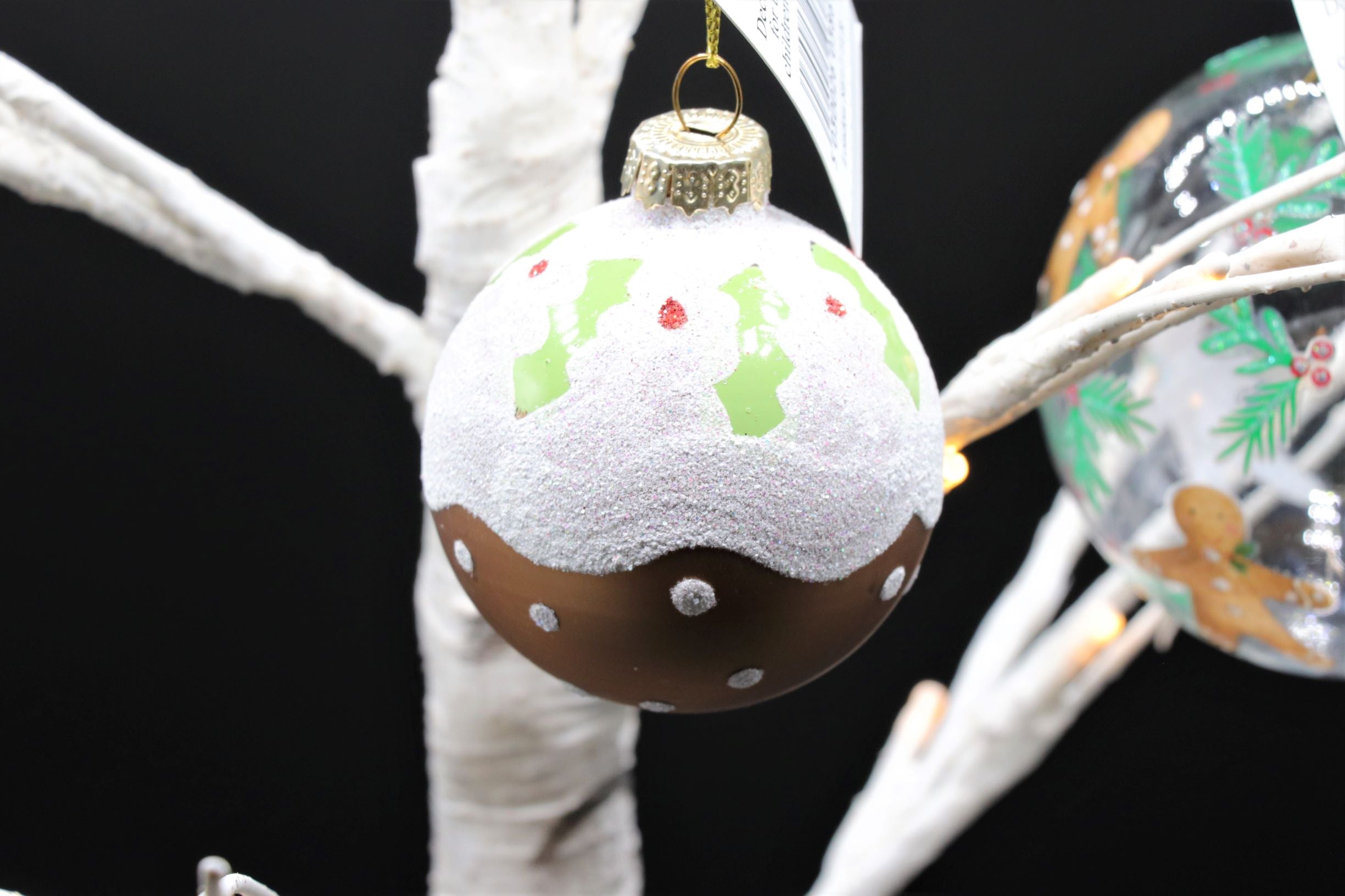 Glass Bauble - Christmas Pudding - Shabbyquins