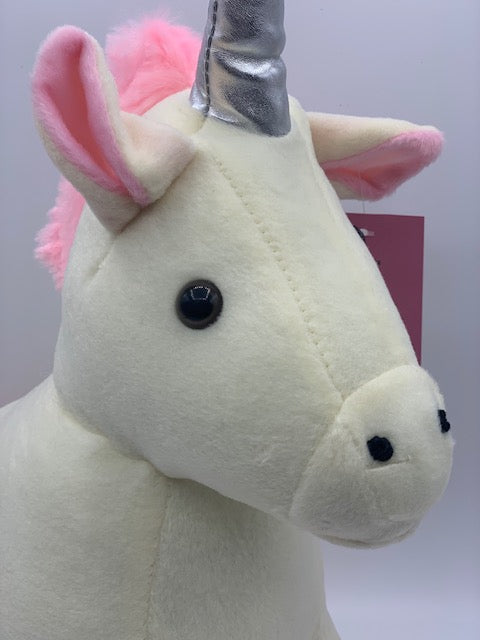 Sable Homeware unicorn door stop in pink with detailed unicorn design, keeps doors open or closed effectively.