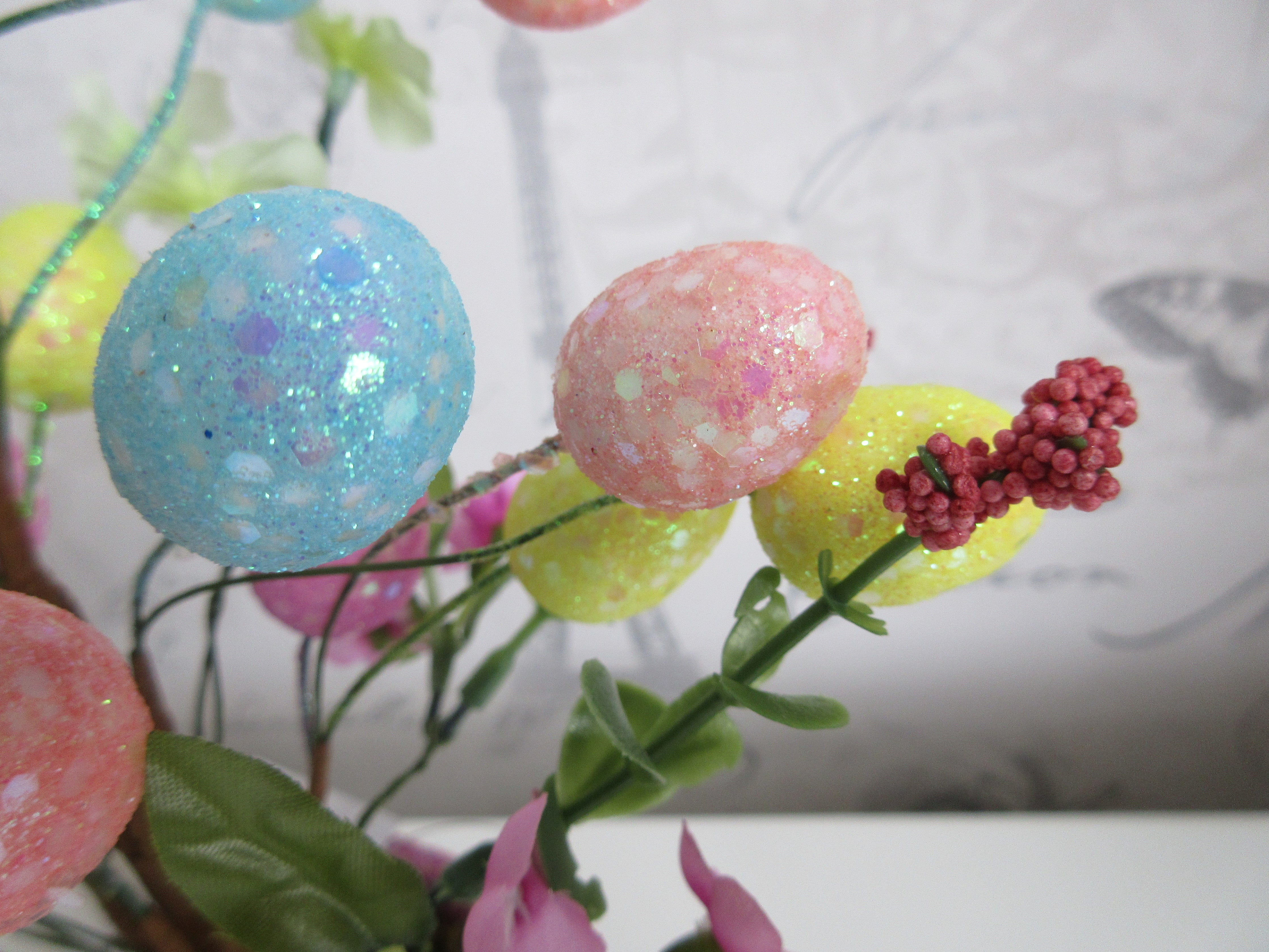 Colorful Easter Sparkle Tree decorative ornament by Sable Homeware featuring glittery branches and festive spring accents.